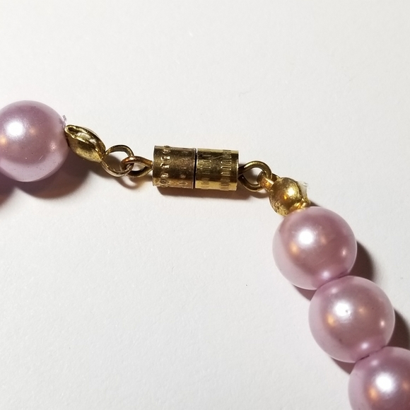 Relisted - Vintage necklace pastel lavender pink faux pearl necklace - Picture 7 of 7